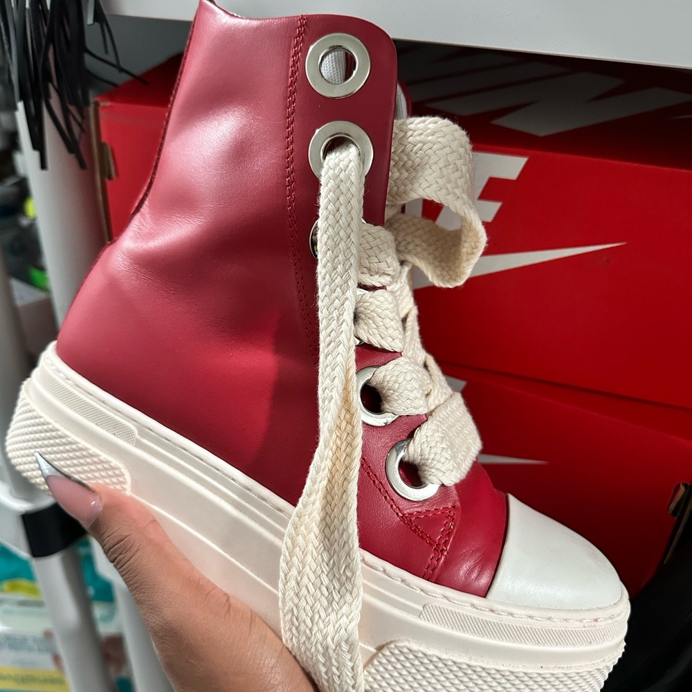 COPY - Cristianzerotre CALIPSO 600 RED LEATHER “Rick Owen” inspired
